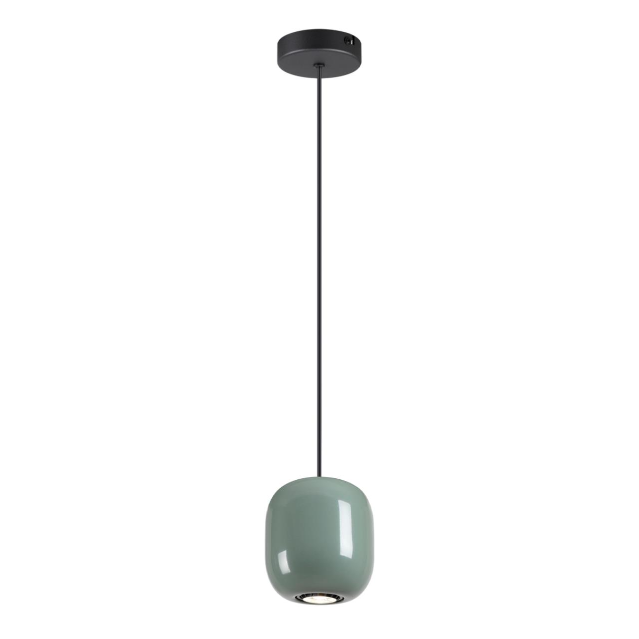 Подвес ODEON LIGHT PENDANT OVALI черный GU10*1 10W плафон зеленый