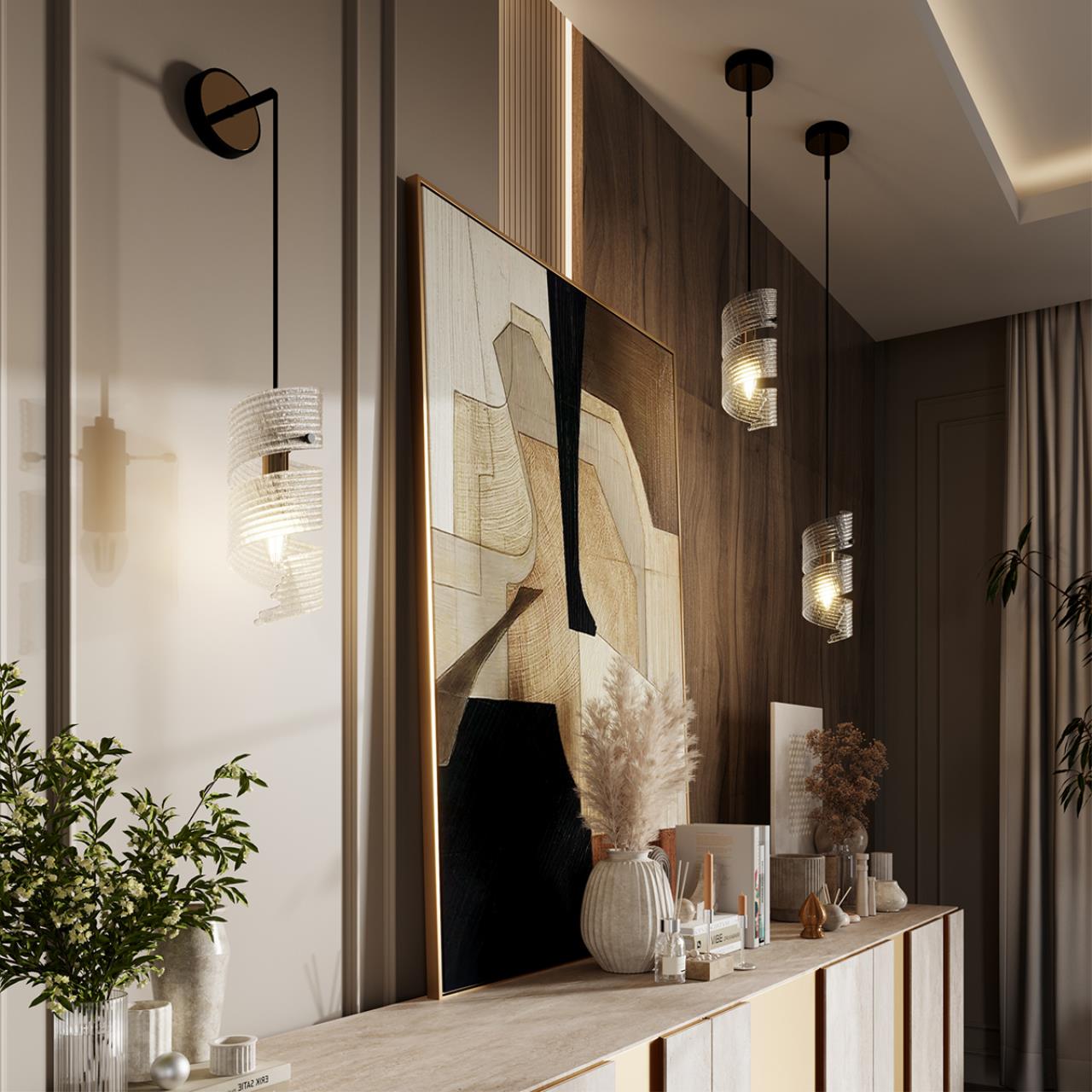 Подвес/бра ODEON LIGHT EXCLUSIVE MODERN FUSILLI черный