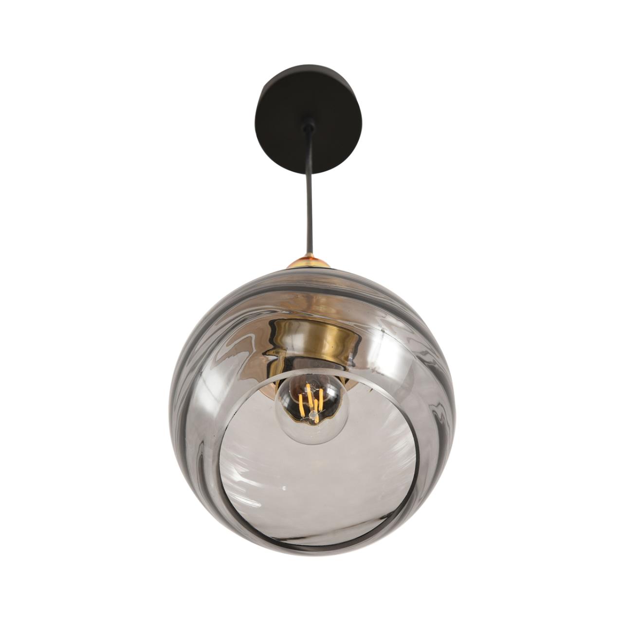 Подвес LUMION MODERNI WALMA черный E27*1 10W плафон серый; янтарный; цветной