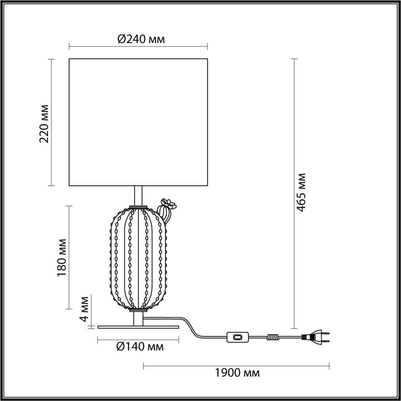 Настольная лампа ODEON LIGHT EXCLUSIVE MODERN CACTUS золотой E27*1 10W