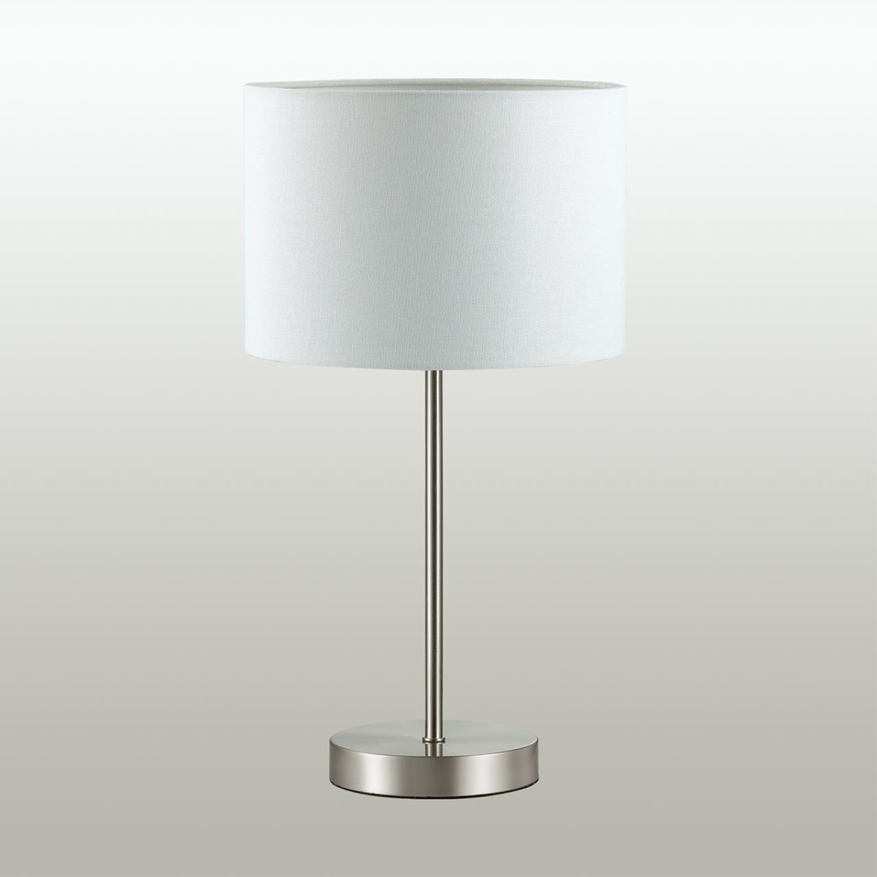 Настольная лампа LUMION MODERNI NIKKI никель E27*1 10W плафон белый