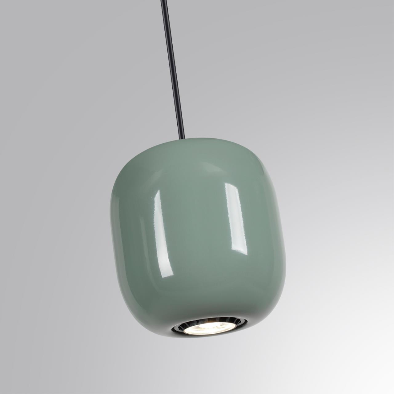 Подвес ODEON LIGHT PENDANT OVALI черный GU10*1 10W плафон зеленый
