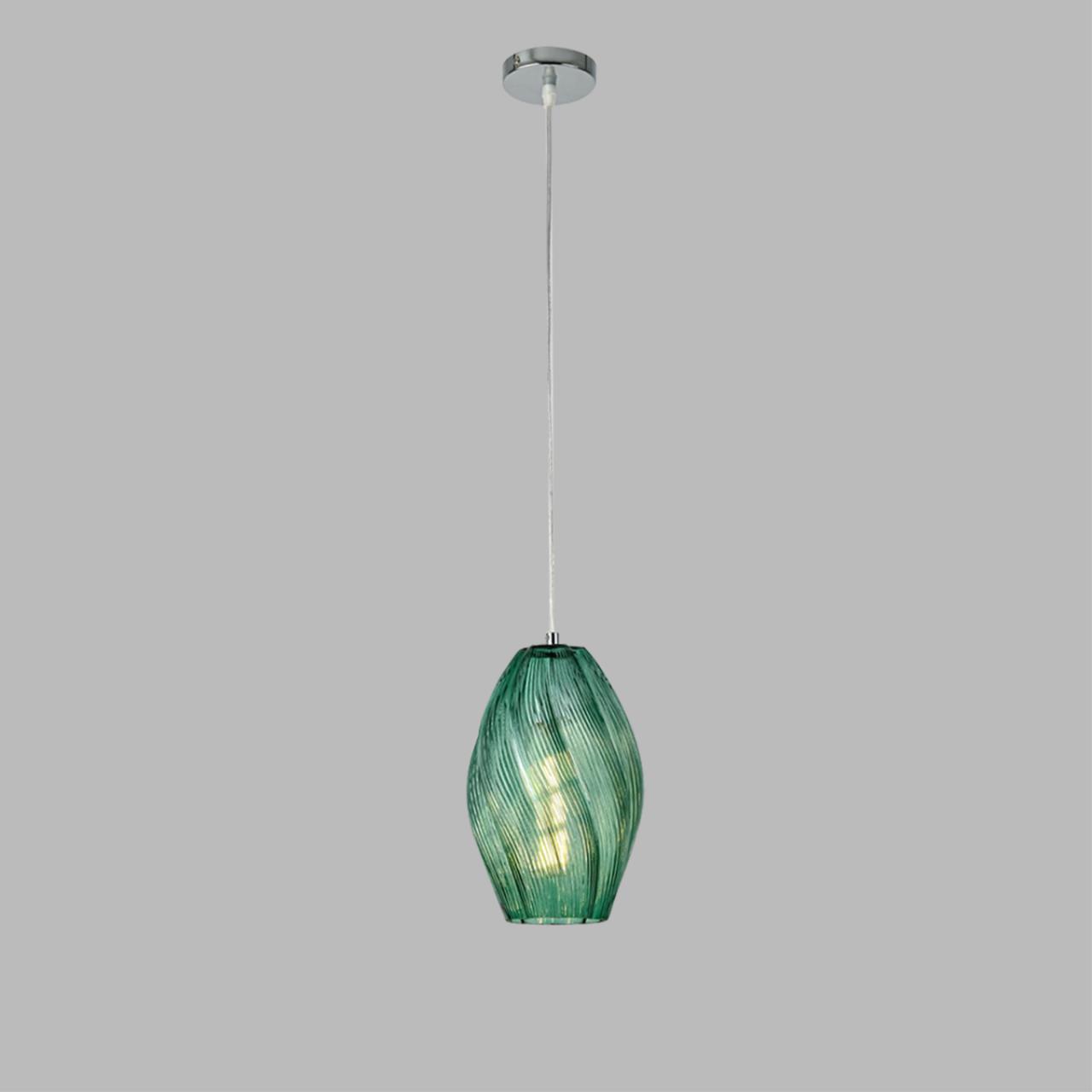 Подвес LUMION MODERNI TIDE хром E27*1 10W плафон зеленый