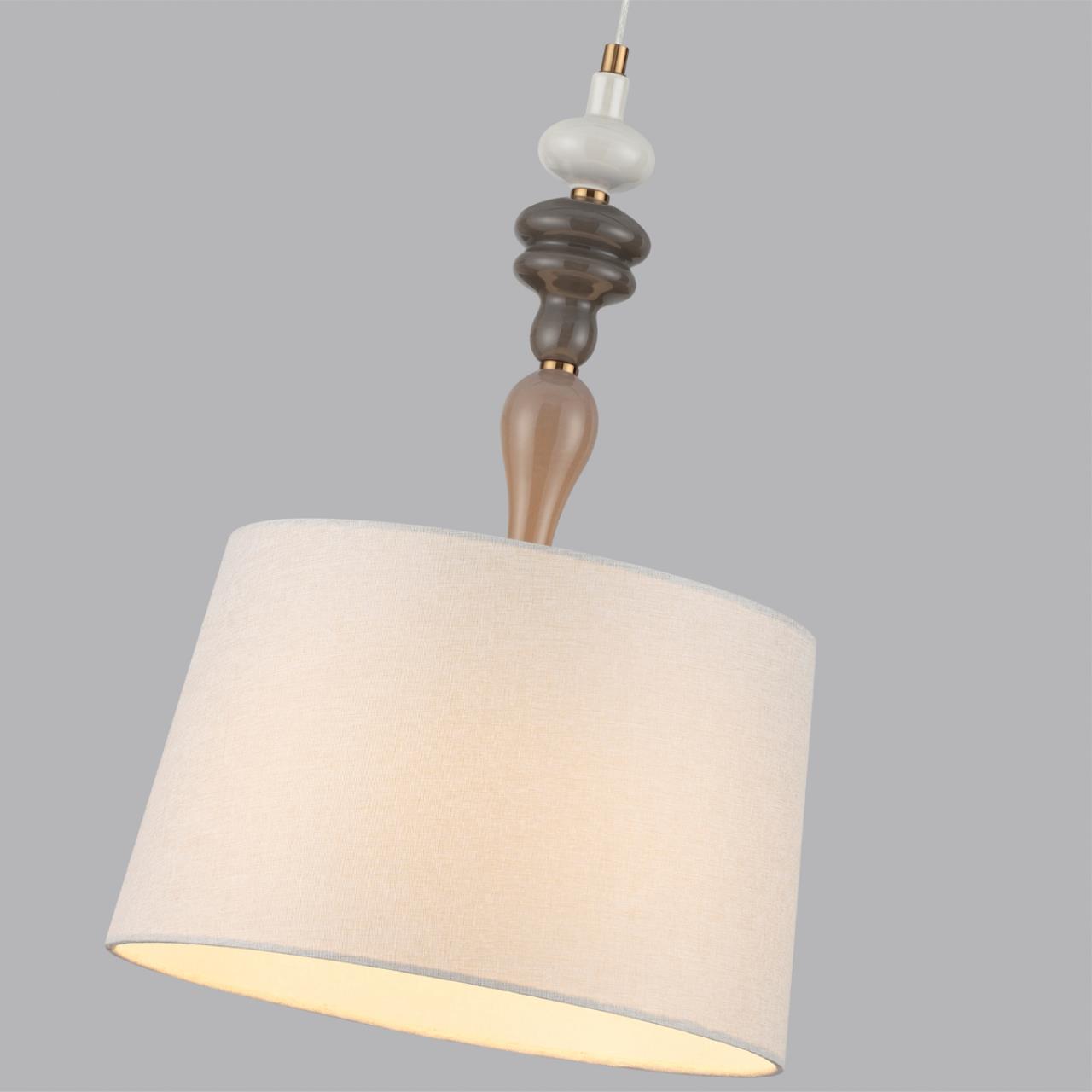 Подвес ODEON LIGHT CLASSIC HOMI античная бронза, латунь E27*1 10W плафон бежевый