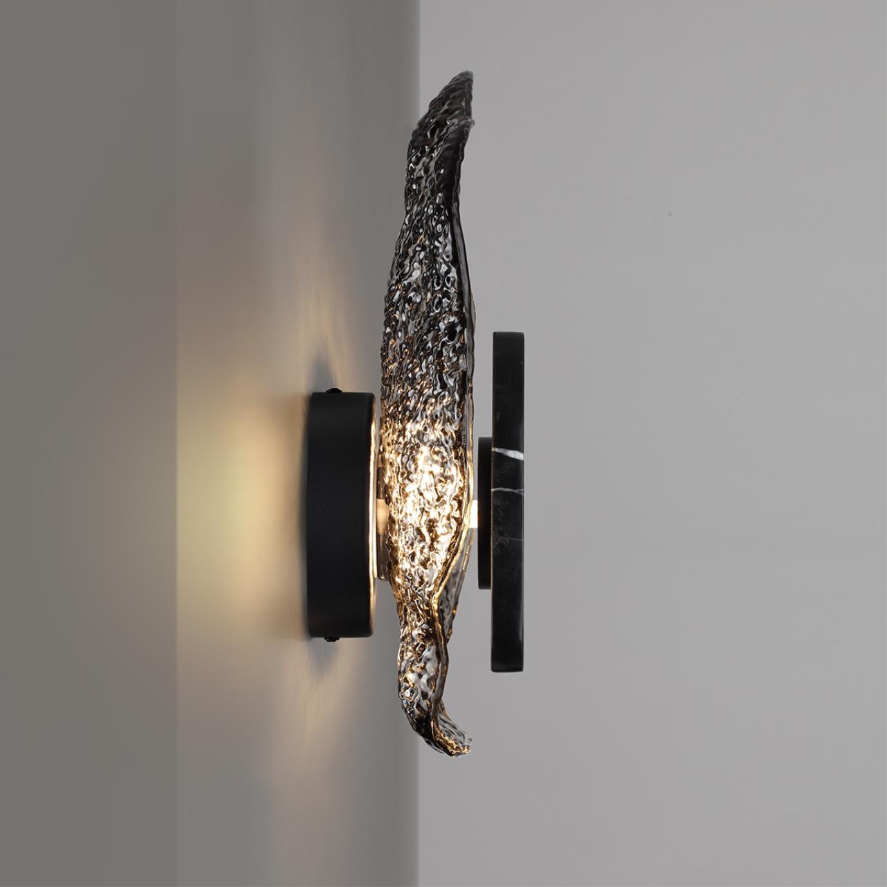 Настенный светильник ODEON LIGHT EXCLUSIVE L-VISION CORALLA черный LED*1 12W 3000К плафон серый; черный