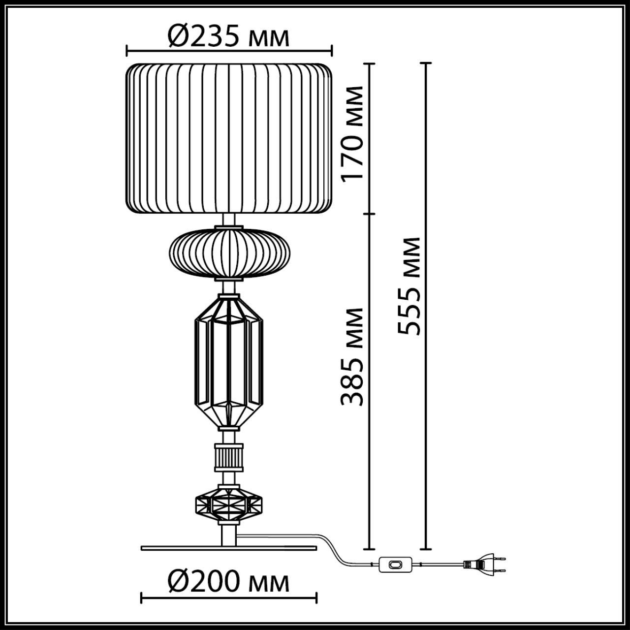 Настольная лампа ODEON LIGHT EXCLUSIVE MODERN TERRA античная бронза, латунь E14*2 10W плафон прозрачный