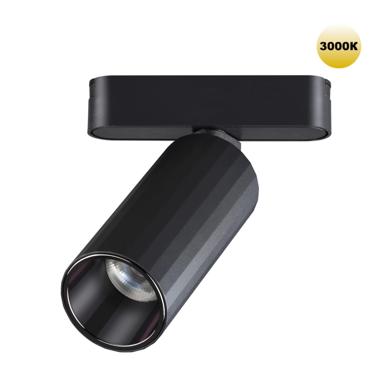 Трековый светильник для низковольтного шинопровода NOVOTECH SHINO SMAL черный LED*1 12W 3000К плафон черный