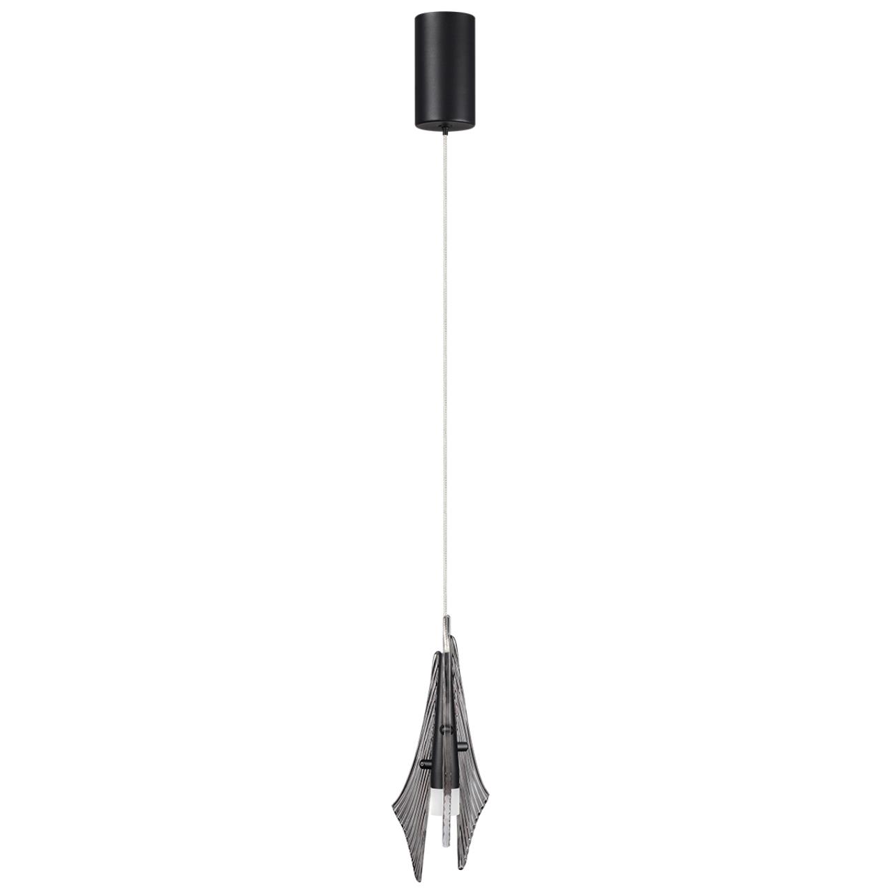 Подвес одиночный ODEON LIGHT EXCLUSIVE L-VISION AFALINA черный LED*1 6W 3000К плафон серый