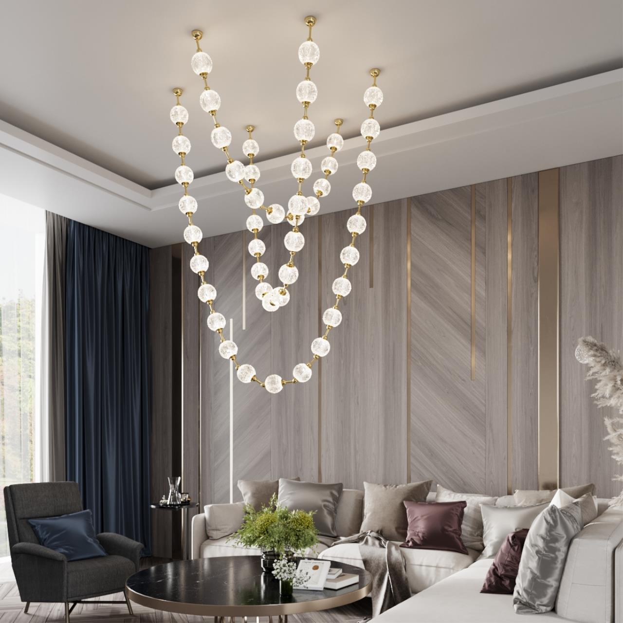 Люстра-бусы ODEON LIGHT L-VISION CRYSTAL золотой
