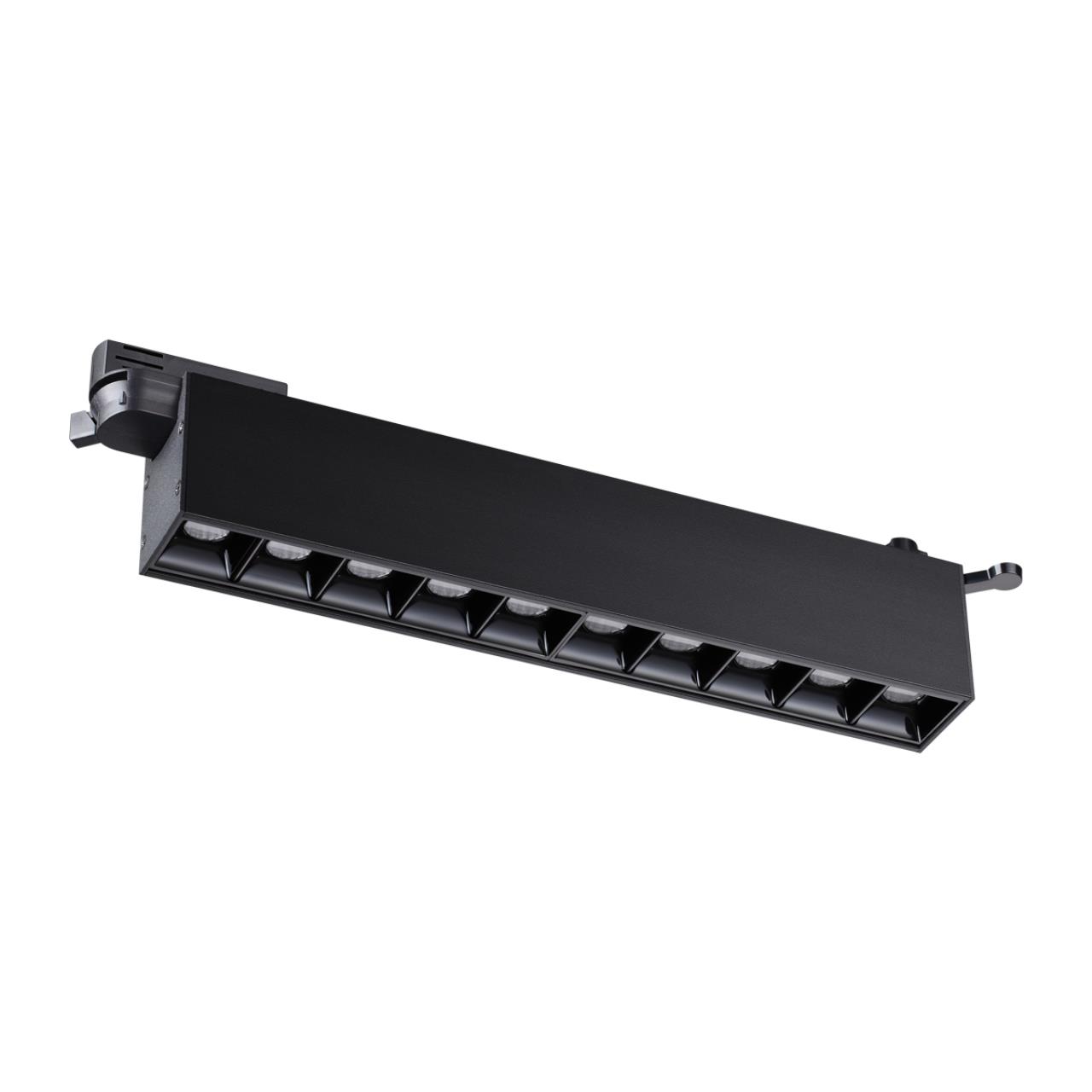 Светильник трековый однофазный трехжильный светодиодный NOVOTECH PORT ITER черный LED*1 16W 4000К плафон черный