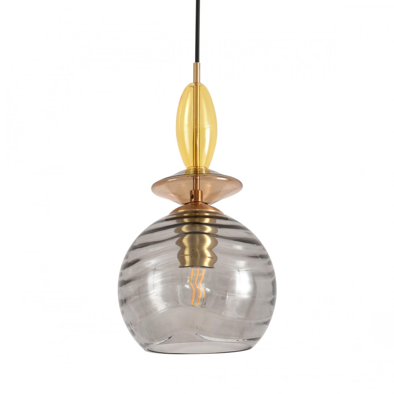 Подвес LUMION MODERNI WALMA черный E27*1 10W плафон серый; янтарный; цветной