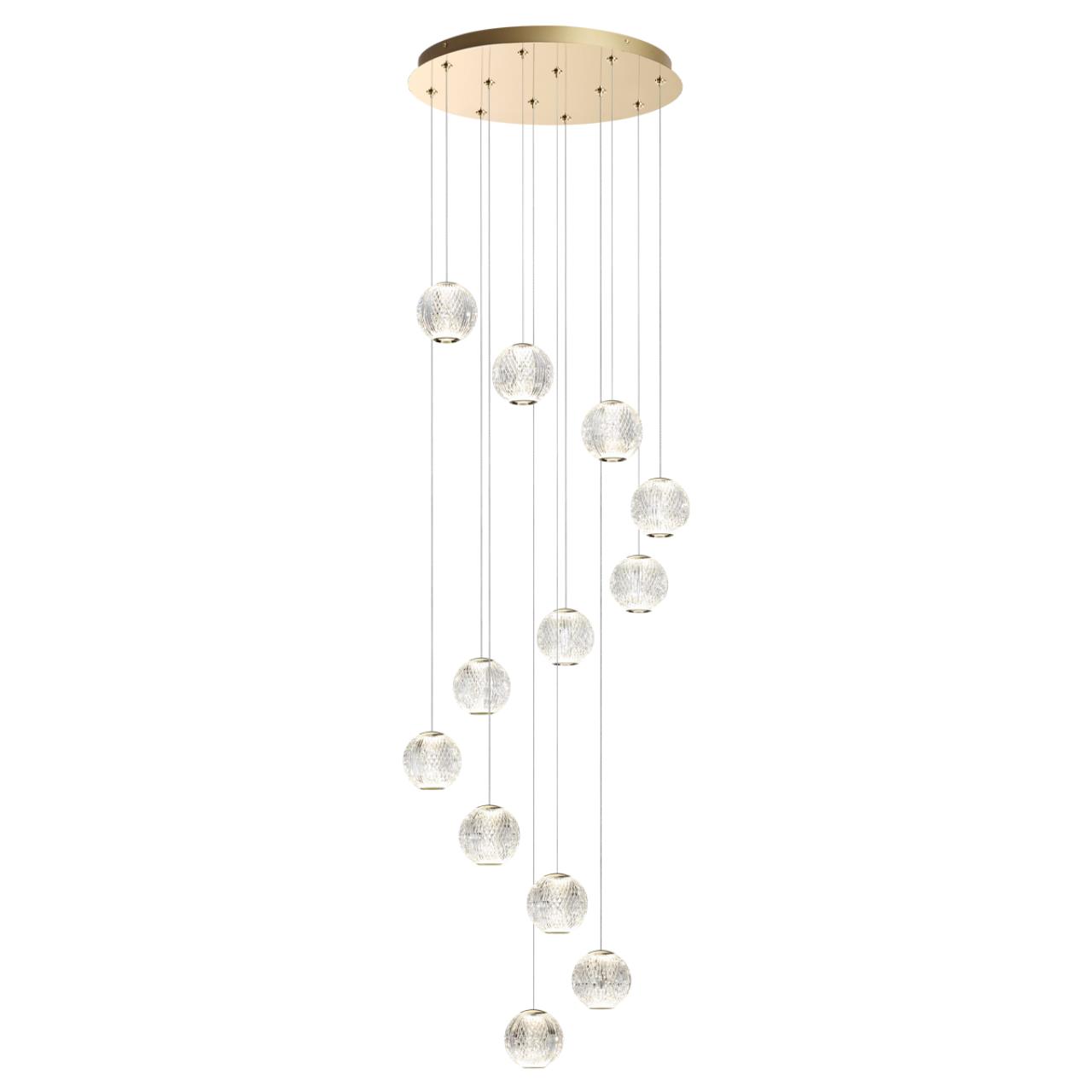 Люстра каскадная ODEON LIGHT L-VISION CRYSTAL золотой LED*1 56