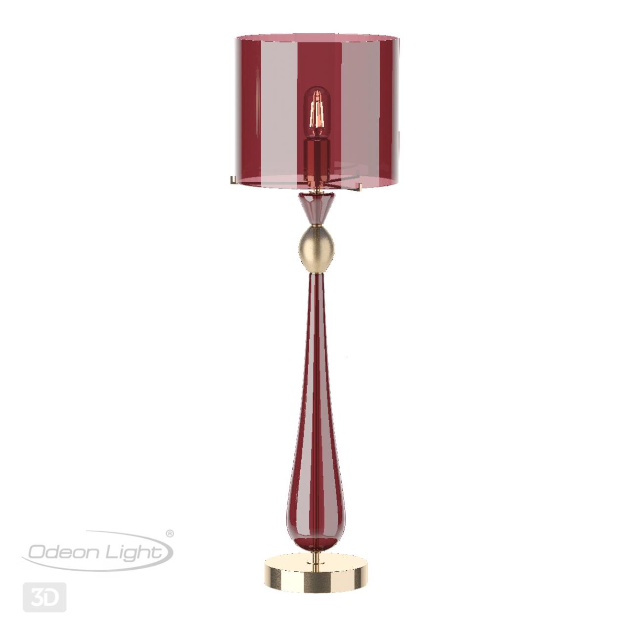 Настольная лампа ODEON LIGHT EXCLUSIVE STANDING TOWER золотой/ бордовый E27*1 10W