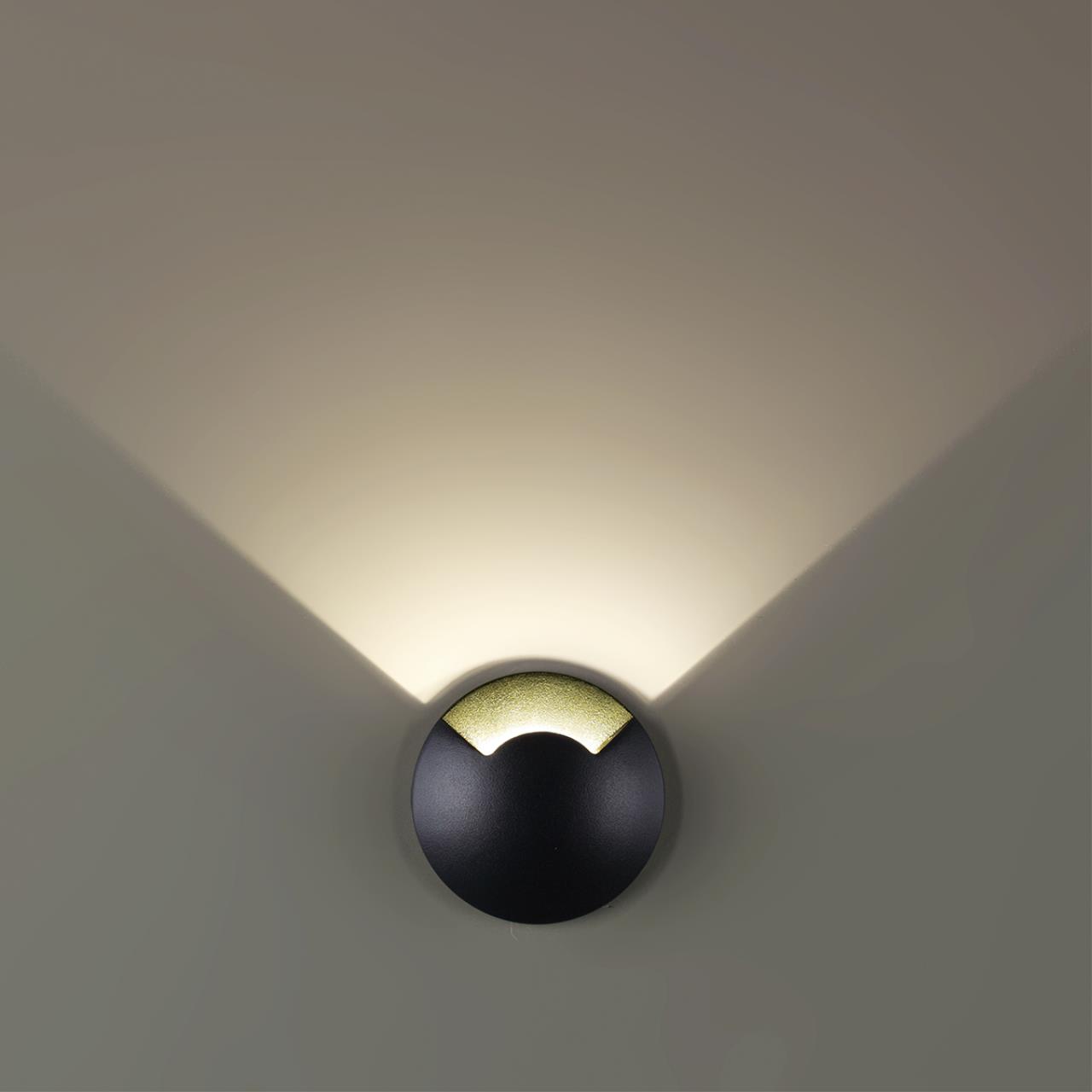 Встраиваемый грунтовый светильник ODEON LIGHT NATURE WALD черный LED*1 3W 3000К плафон черный.