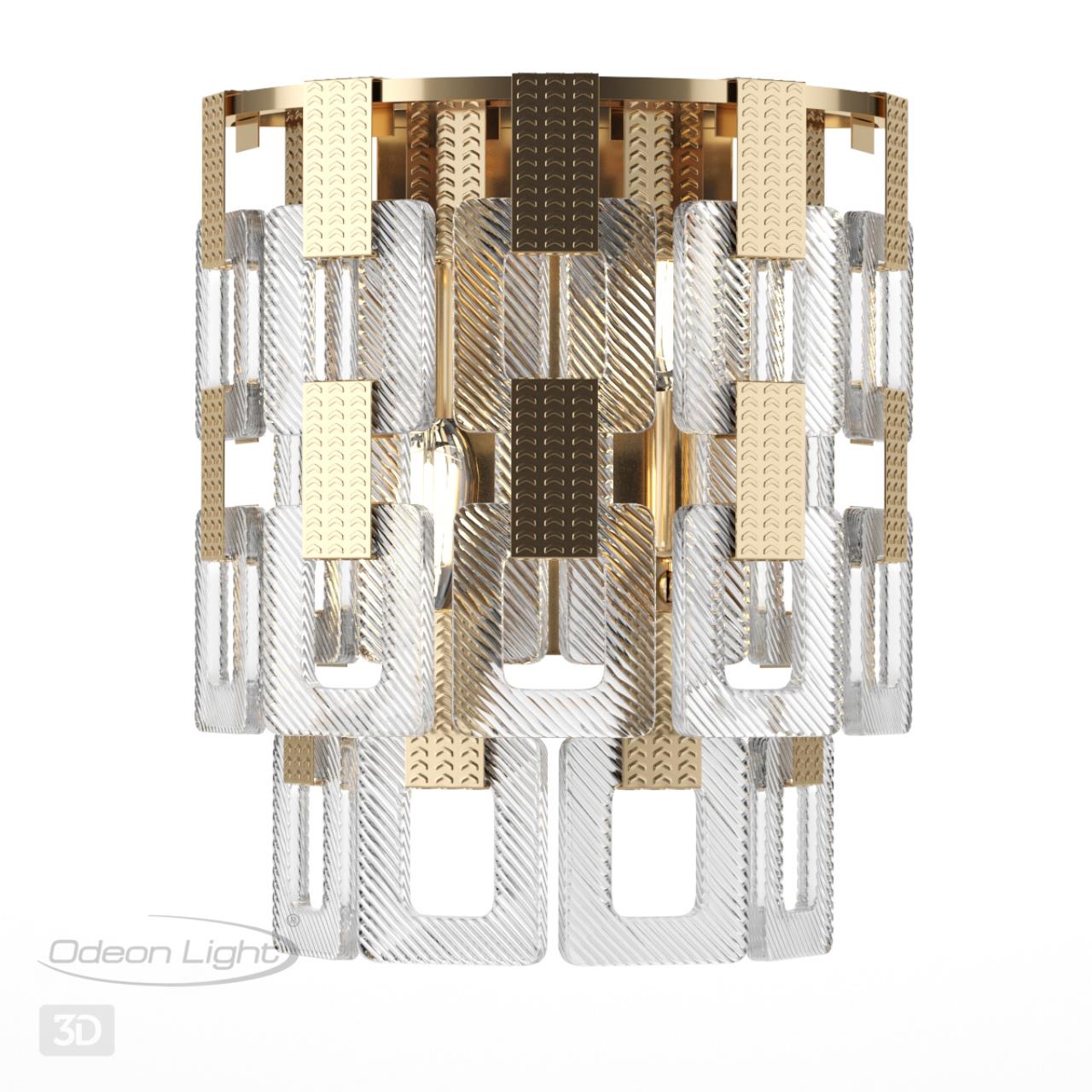 4989/2W HALL ODL22 553 золотой/стекло Бра E14 2*40W BUCKLE