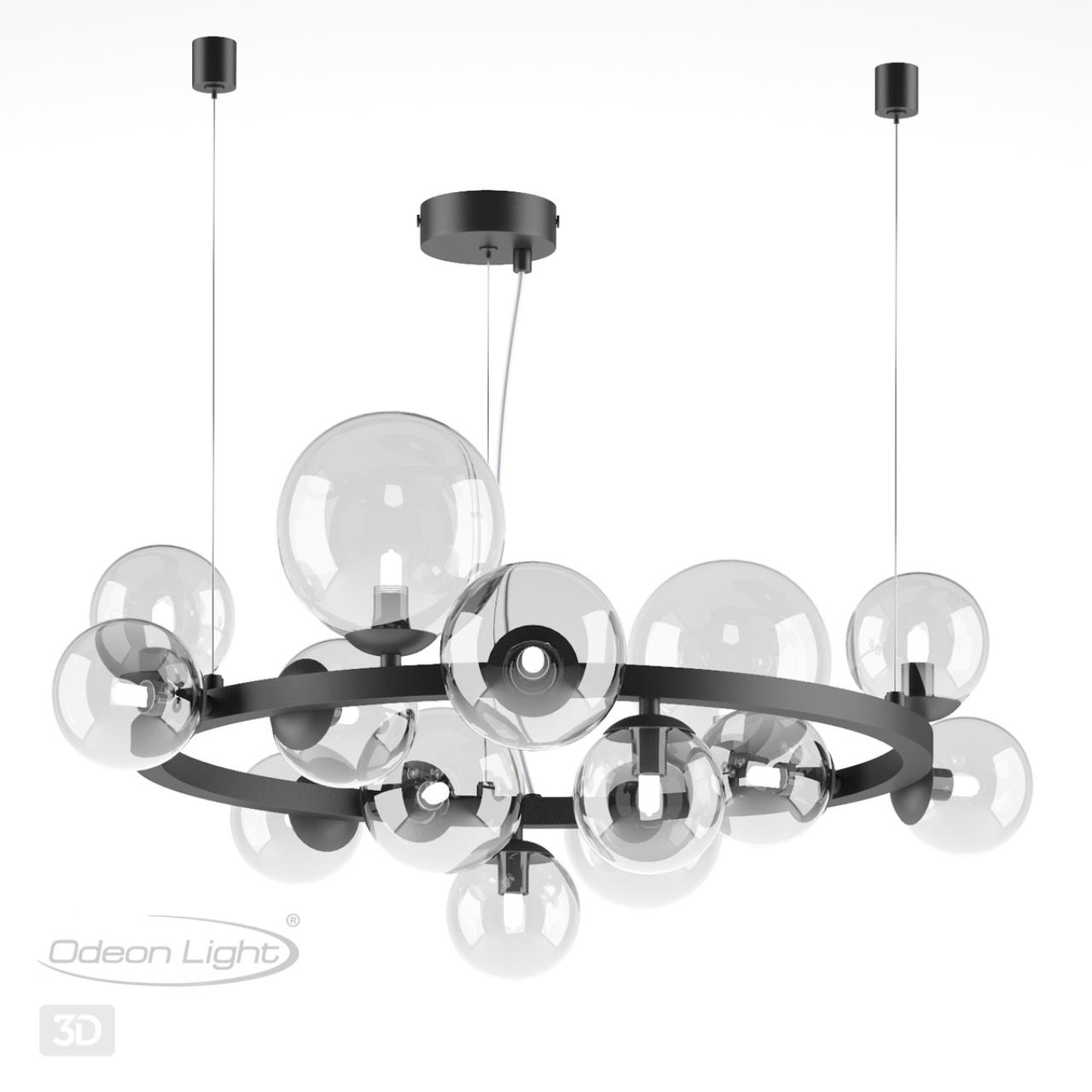 Люстра ODEON LIGHT MODERN TOVI черный G9*14 10W