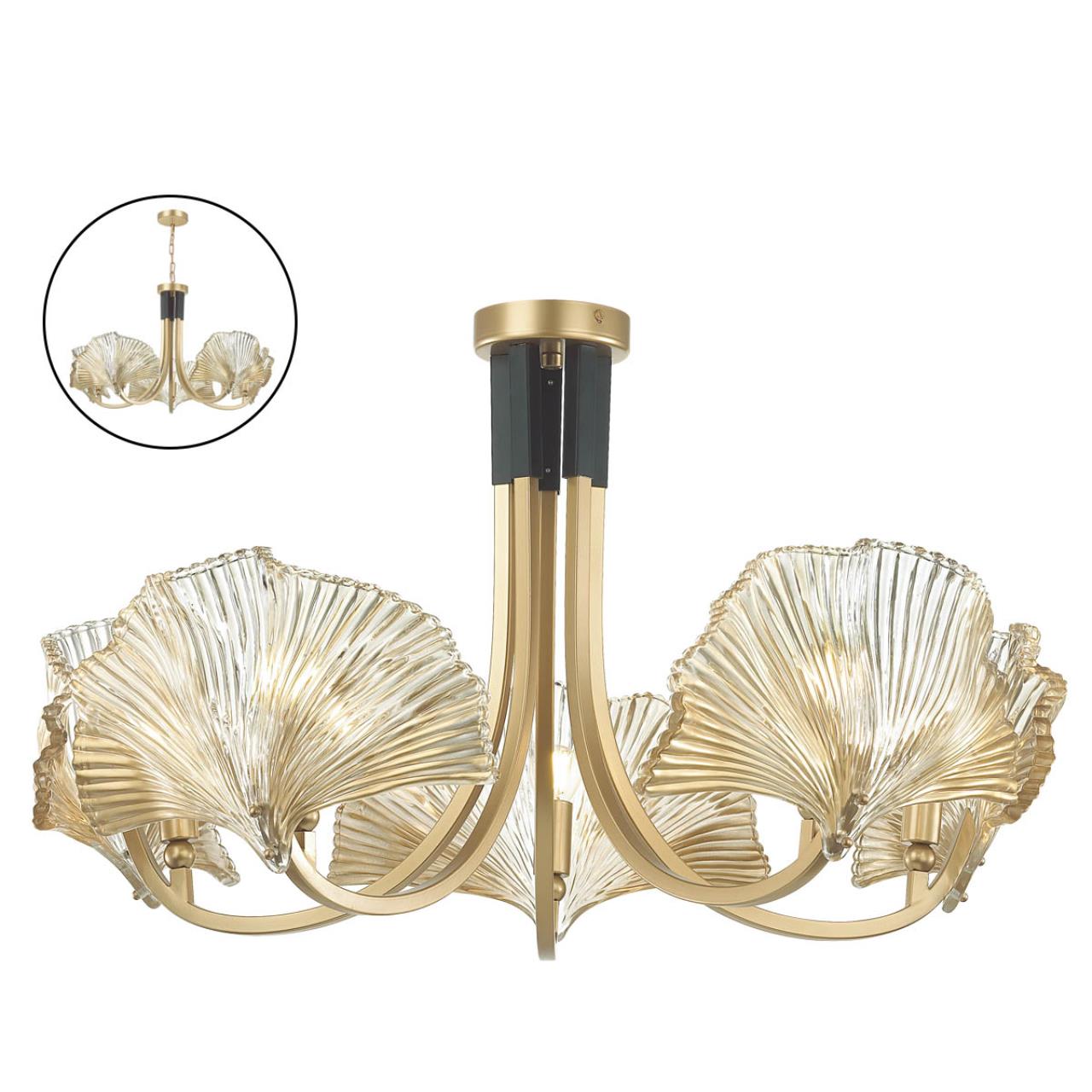 Люстра ODEON LIGHT EXCLUSIVE HALL VENTAGLIO золотой E14*5 10W