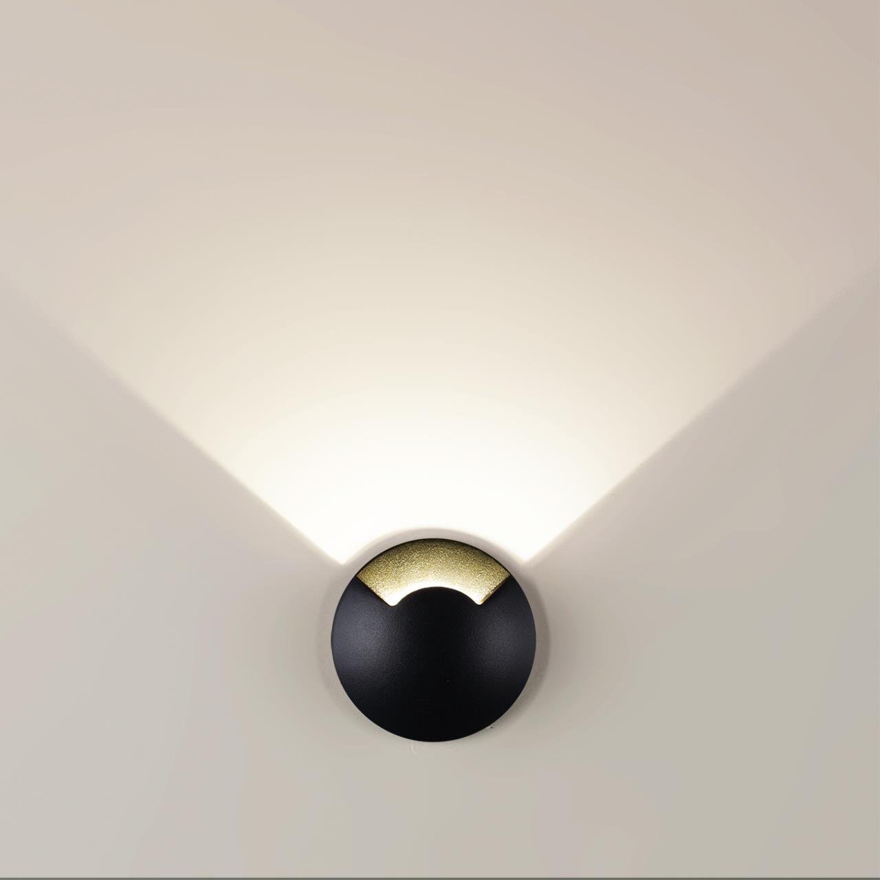 Встраиваемый грунтовый светильник ODEON LIGHT NATURE WALD черный LED*1 3W 3000К плафон черный.