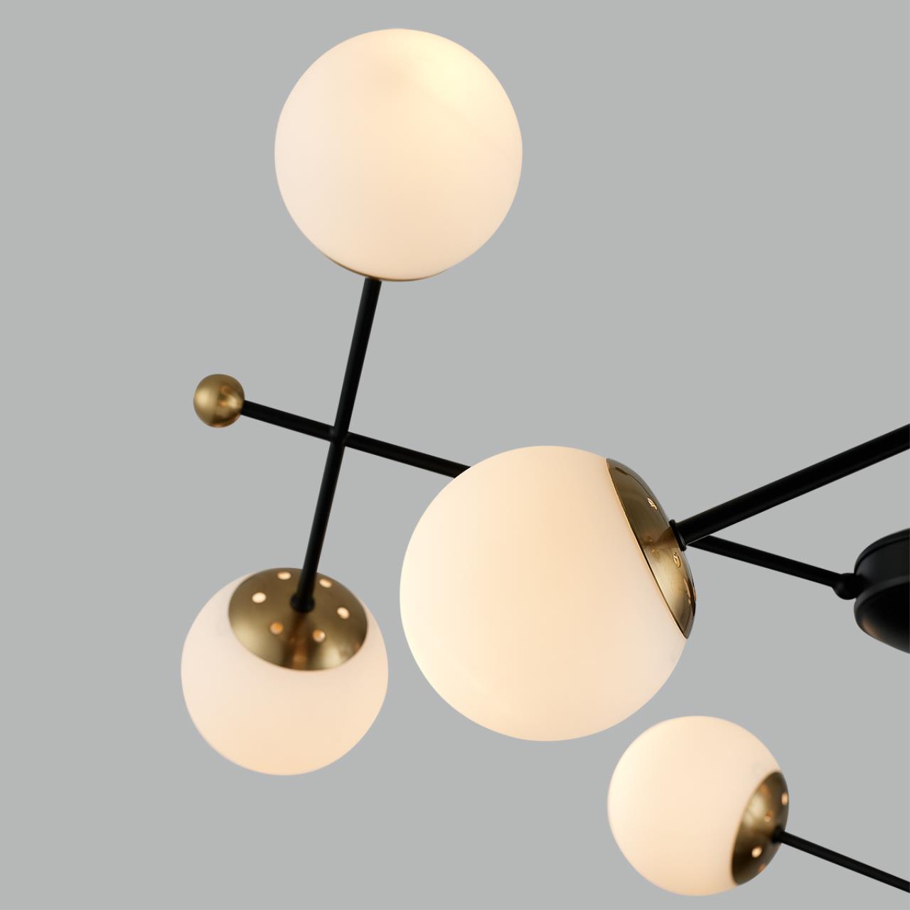 Люстра на штанге LUMION MODERNI MELODY черный, золотой E14*8 10W