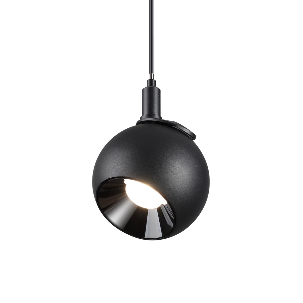 Подвес трековый светодиодный для низковольтного шинопровода NOVOTECH SHINO SMAL черный LED*1 12W 3000К плафон черный