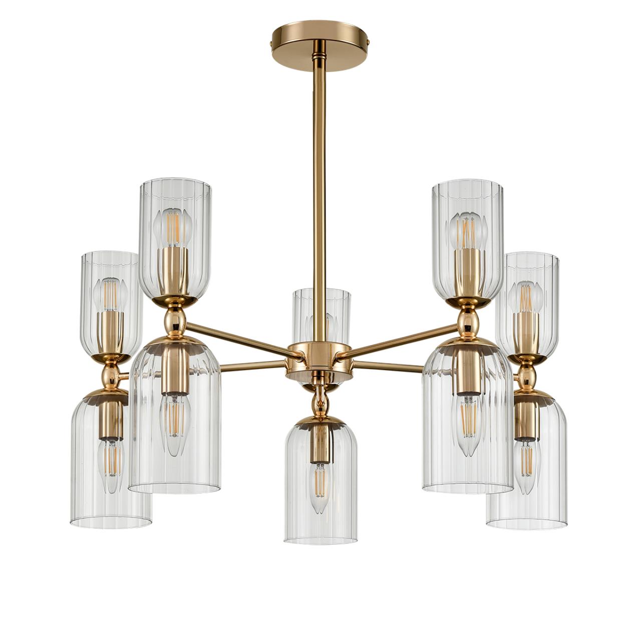 Люстра на штанге LUMION MODERNI KASSIA золотой E14*10 10W