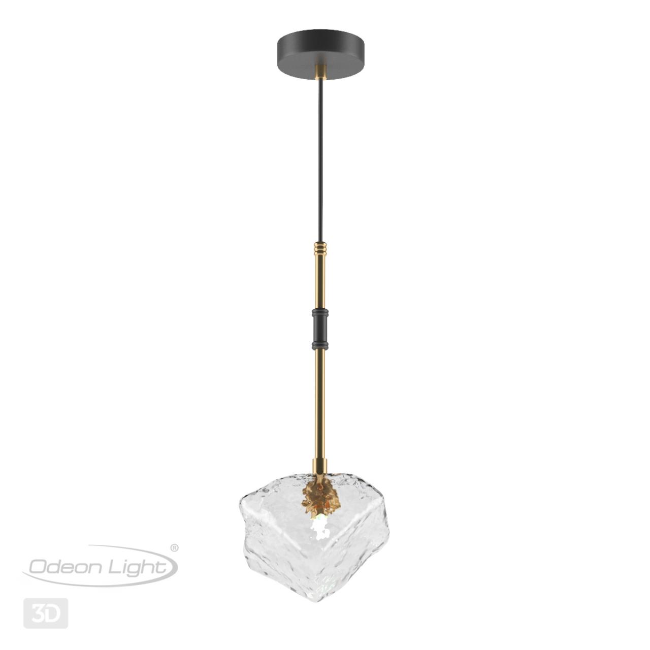 Подвес ODEON LIGHT LOFT STONO черный, золотой