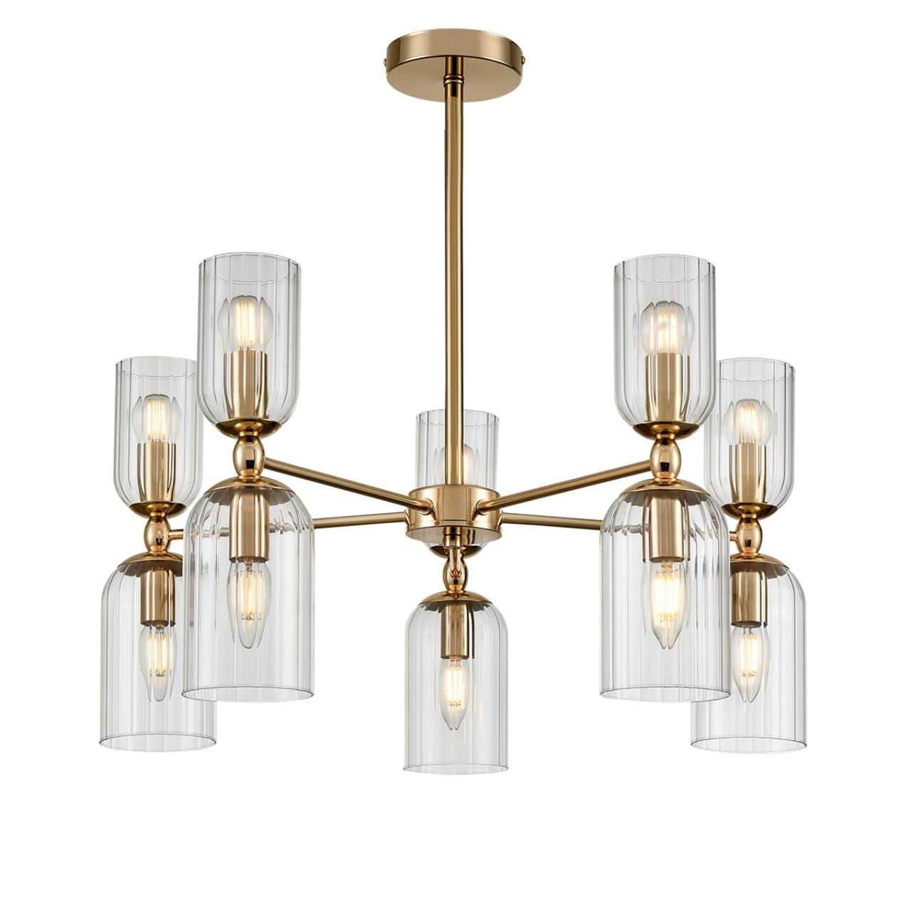 Люстра на штанге LUMION MODERNI KASSIA золотой E14*10 10W