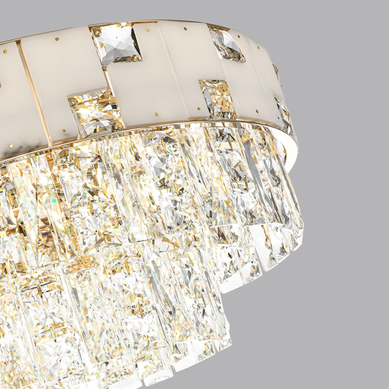 Люстра ODEON LIGHT HALL CHESSI золотой E14*12 10W 550 мм