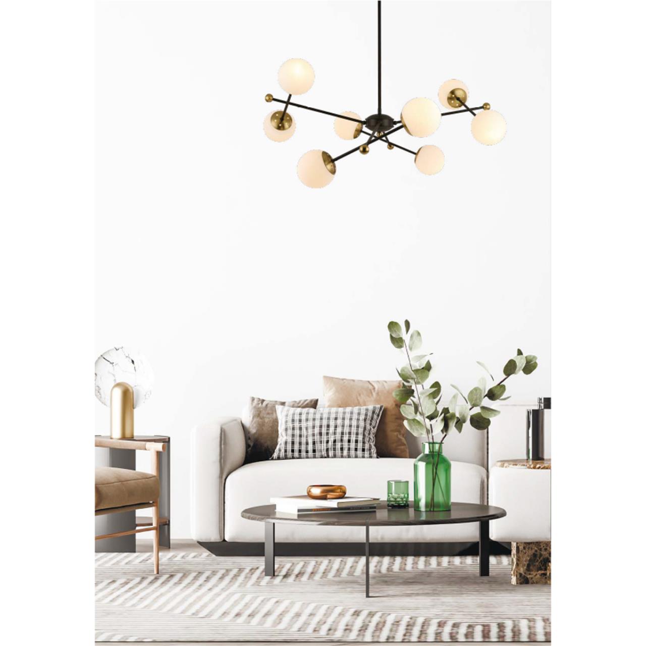 Люстра на штанге LUMION MODERNI MELODY черный, золотой E14*8 10W