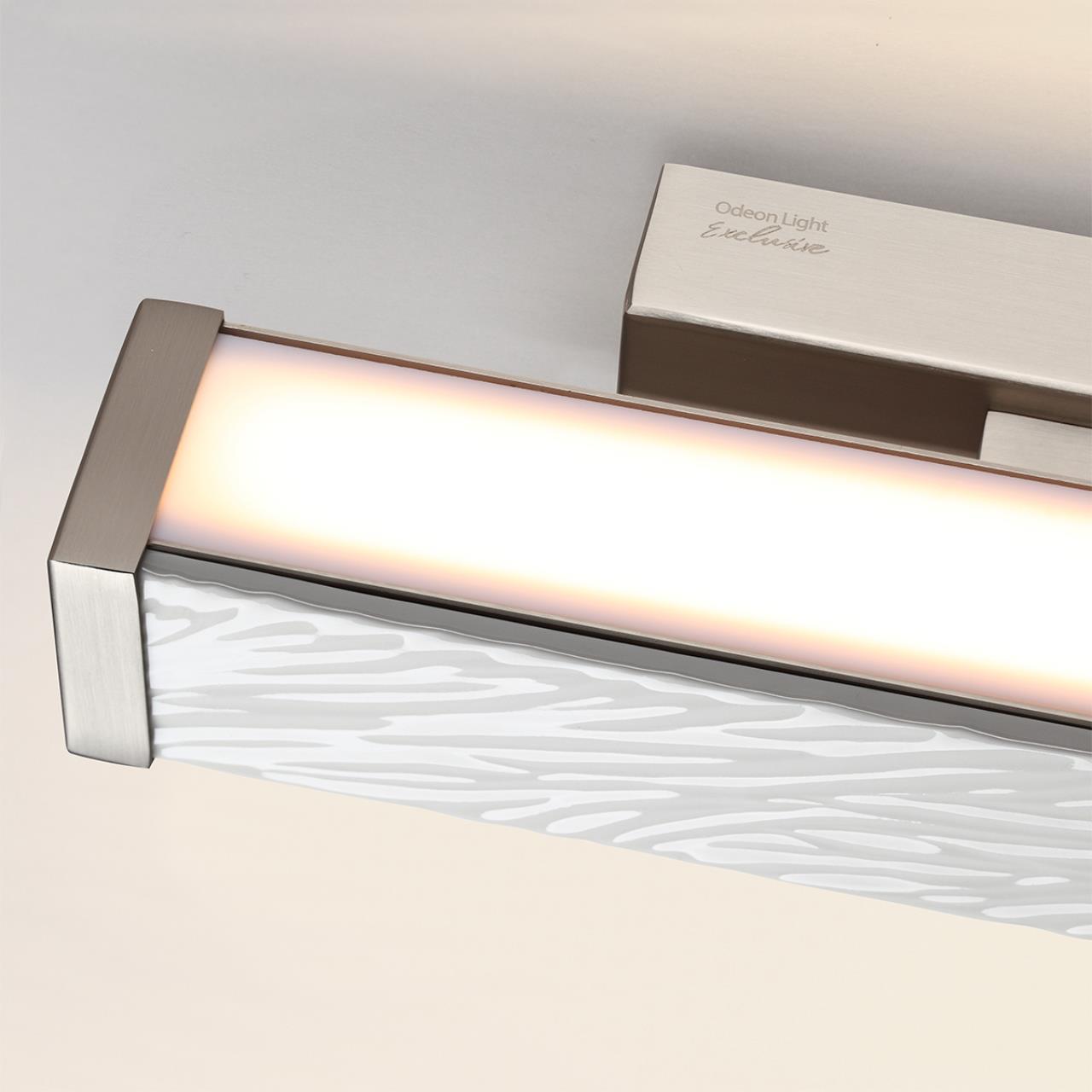 Настенный светильник с выкл. ODEON LIGHT EXCLUSIVE L-VISION RIVIERA никель LED*1 10W 2000/3000/4000К плафон белый