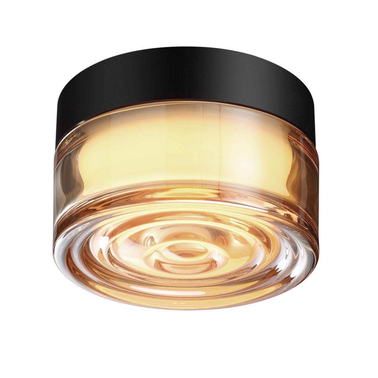Настенный светильник ODEON LIGHT HIGHTECH RONDA черный LED*1 6W 2200/2700/3000К плафон прозрачный; янтарный