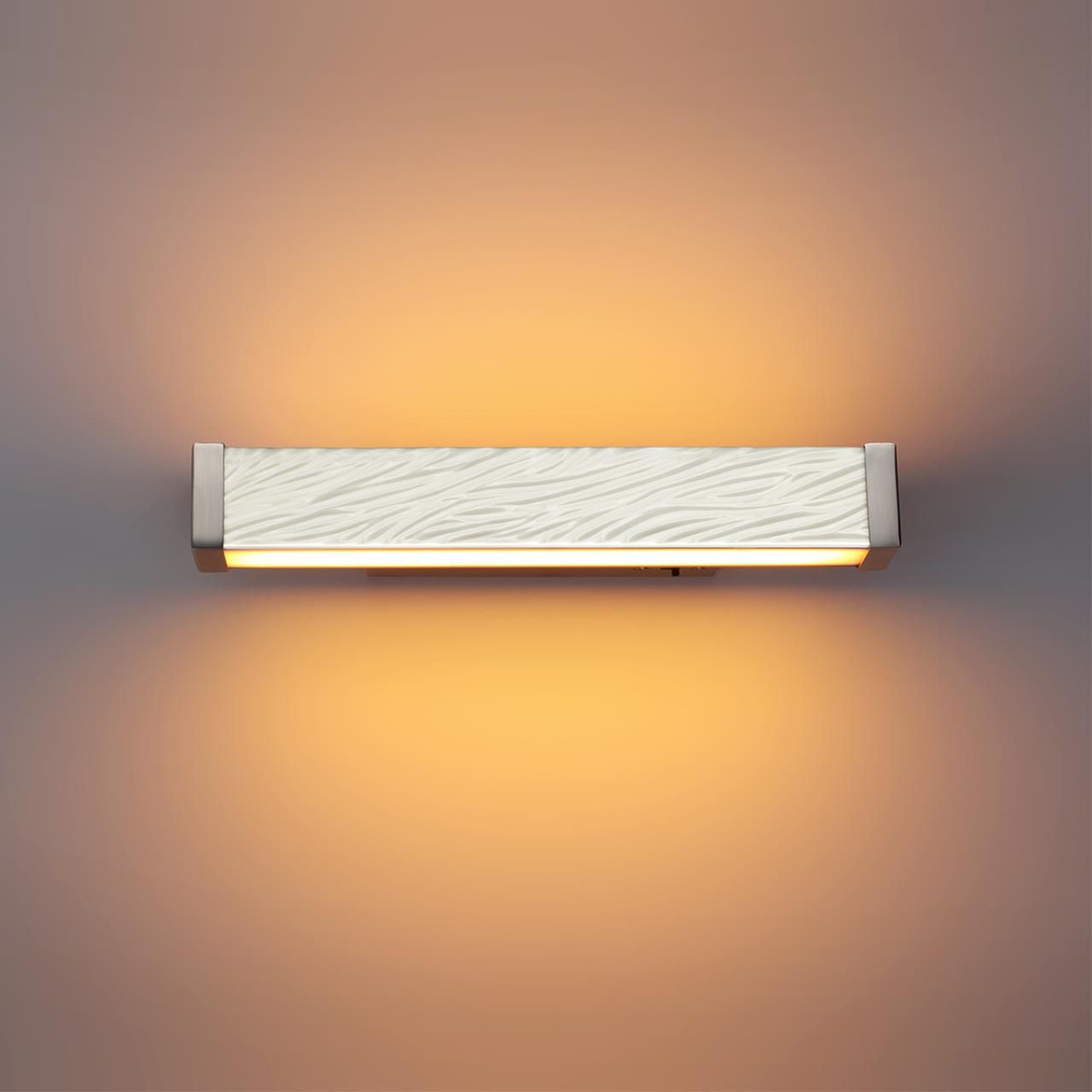 Настенный светильник с выкл. ODEON LIGHT EXCLUSIVE L-VISION RIVIERA никель LED*1 10W 2000/3000/4000К плафон белый
