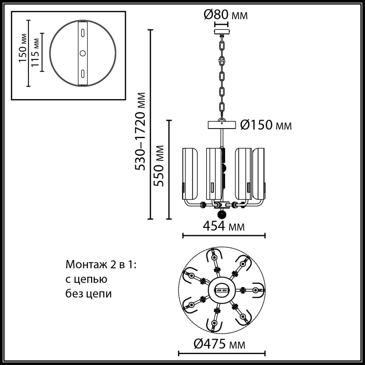 Люстра ODEON LIGHT EXCLUSIVE MODERN LION античная бронза LED 35W