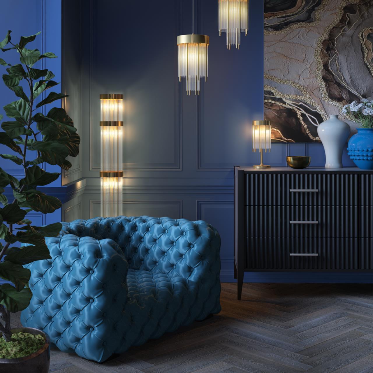 Подвес ODEON LIGHT HALL YORK золотой