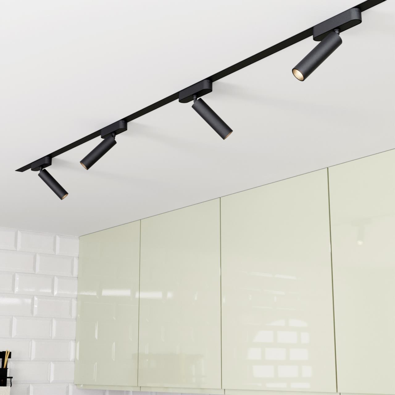 Трековый светильник для низковольтного шинопровода NOVOTECH SHINO SMAL черный LED*1 7W 4000К плафон черный