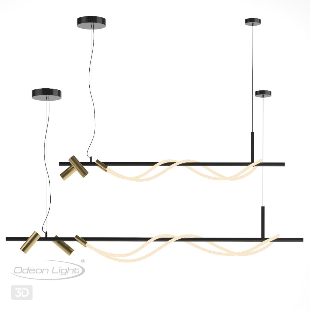 Подвесной светильник ODEON LIGHT HIGHTECH CORDA черный LED*1 1*30W 3000К плафон белый