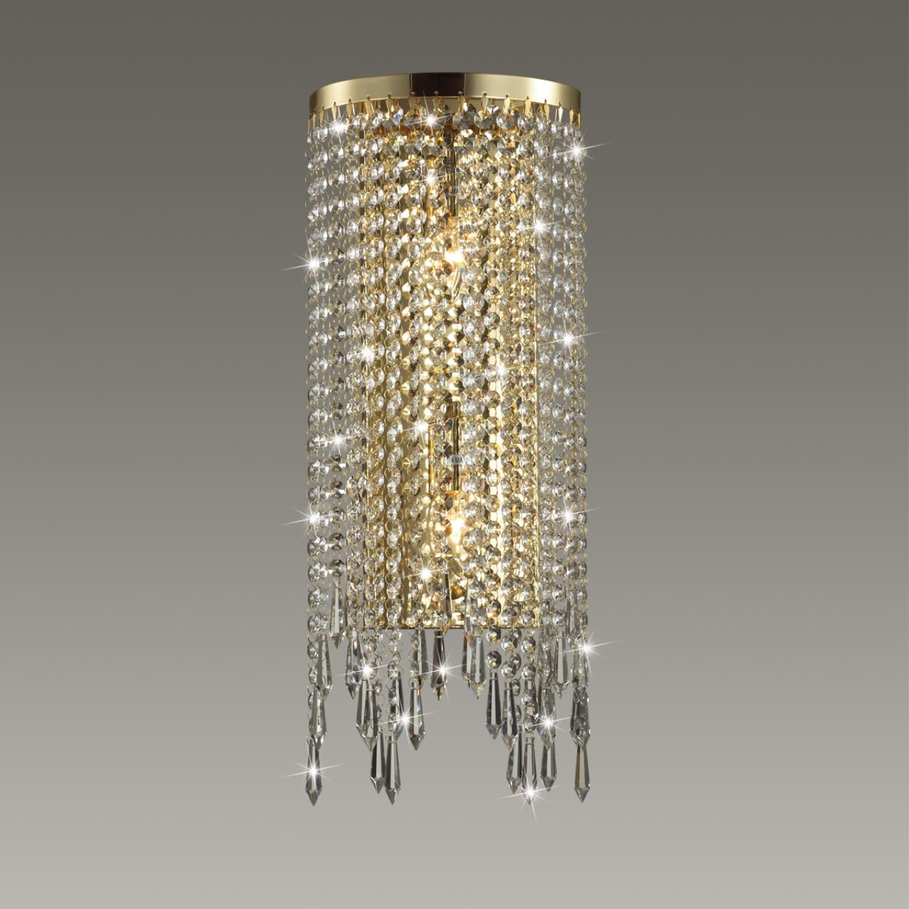 Бра ODEON LIGHT MODERN CHOKKA золотой E14*2 10W 300 мм