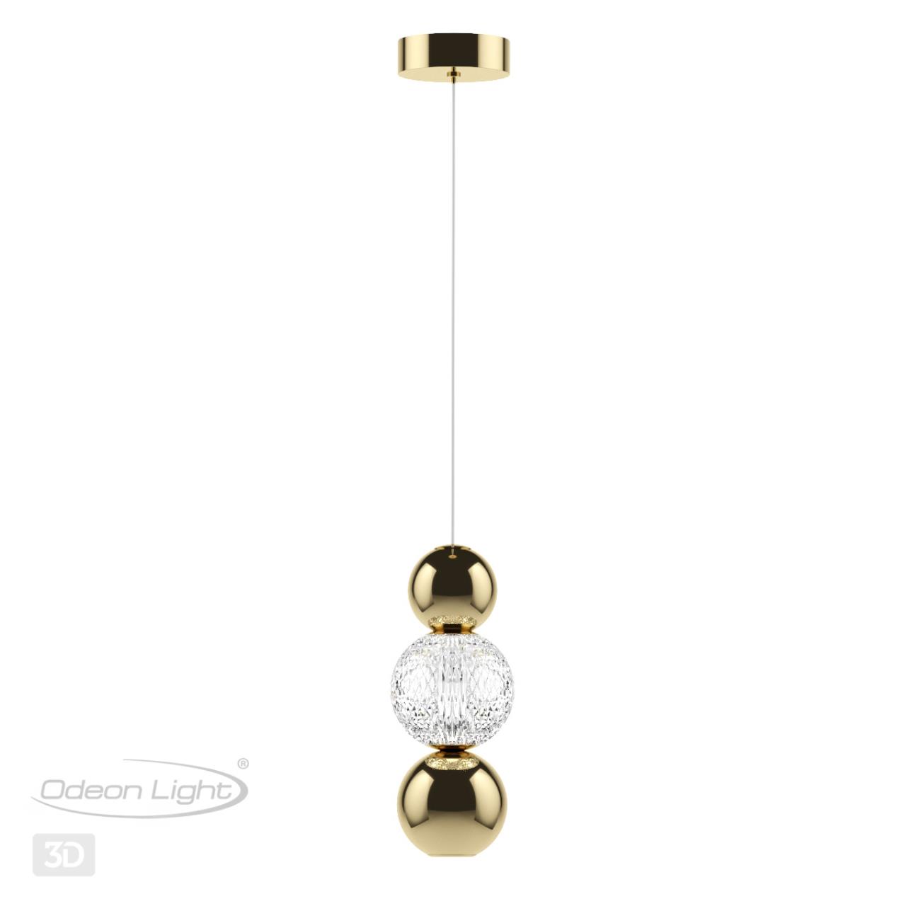 Подвес ODEON LIGHT L-VISION CRYSTAL золотой LED*1 7W 4000К