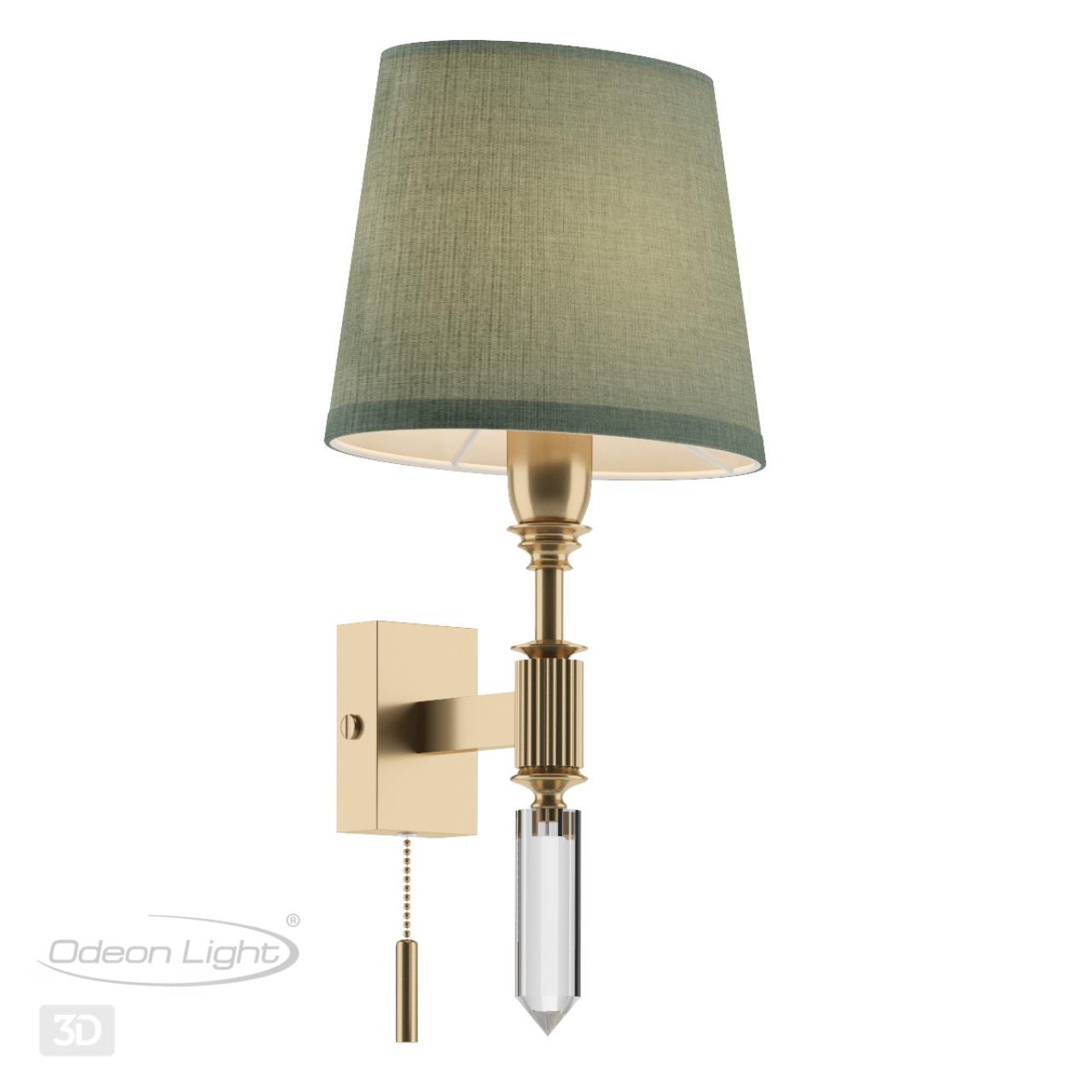 Настенный светильник ODEON LIGHT EXCLUSIVE MODERN LONDON бронзовый E14*1 10W плафон зеленый