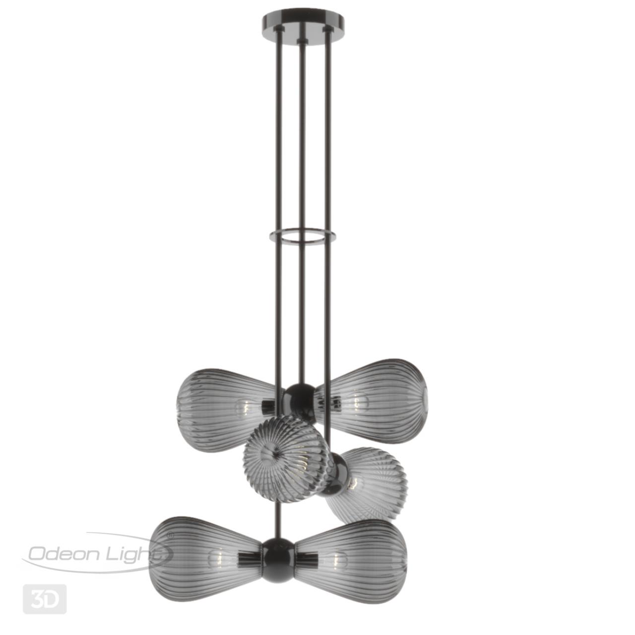 Подвес ODEON LIGHT EXCLUSIVE MODERN Elica черный E14*6 10W