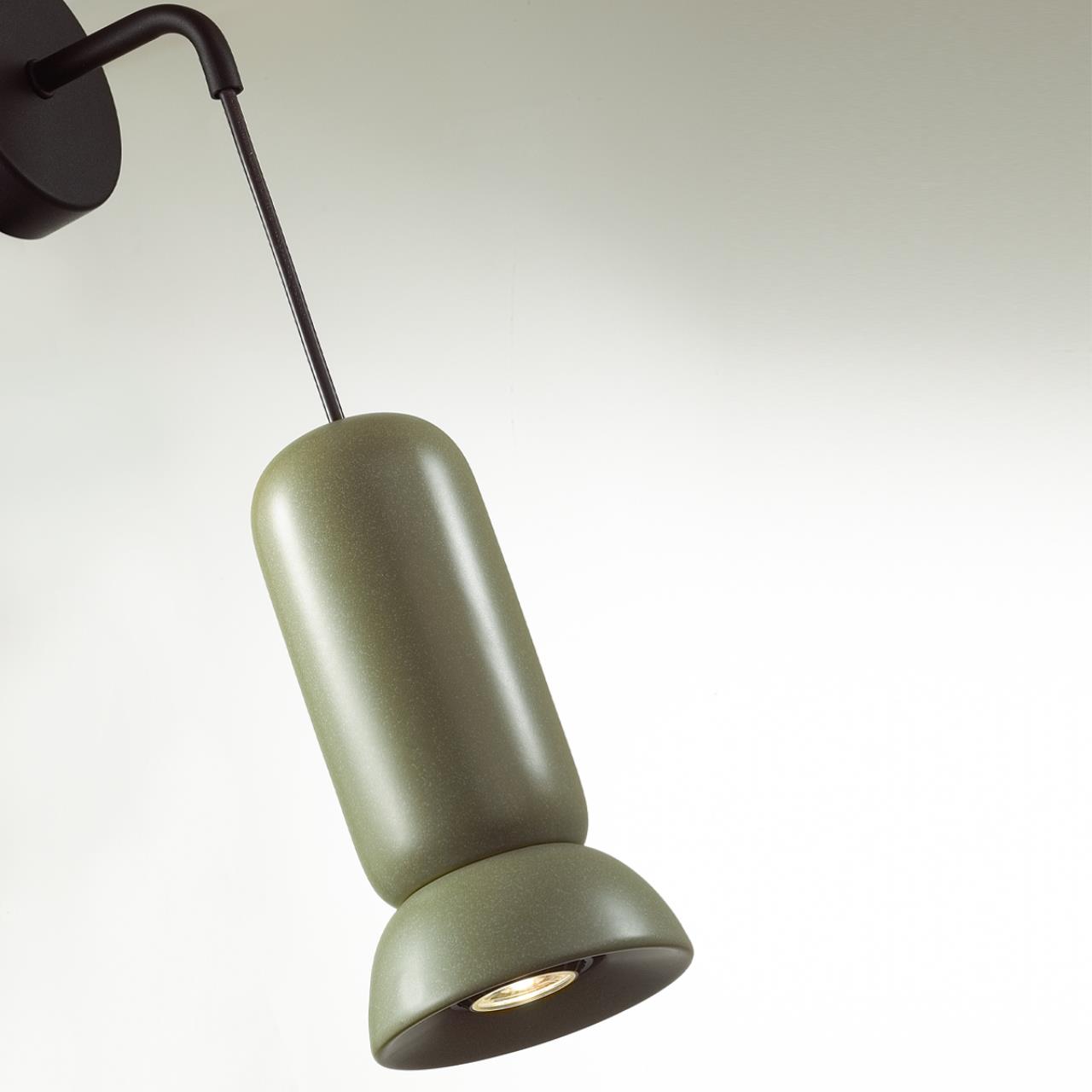 Бра ODEON LIGHT PENDANT KERAMA черный GU10*1 10W плафон зеленый