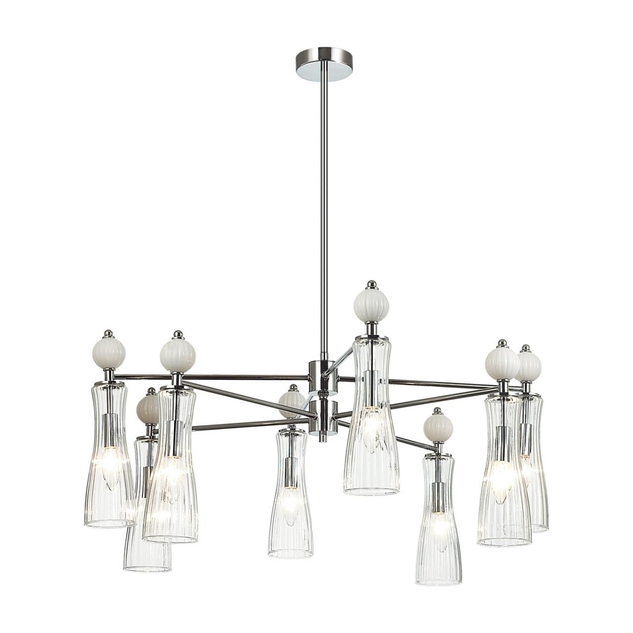 Люстра LUMION NEOCLASSI EMILY хром, белый E14*8 10W