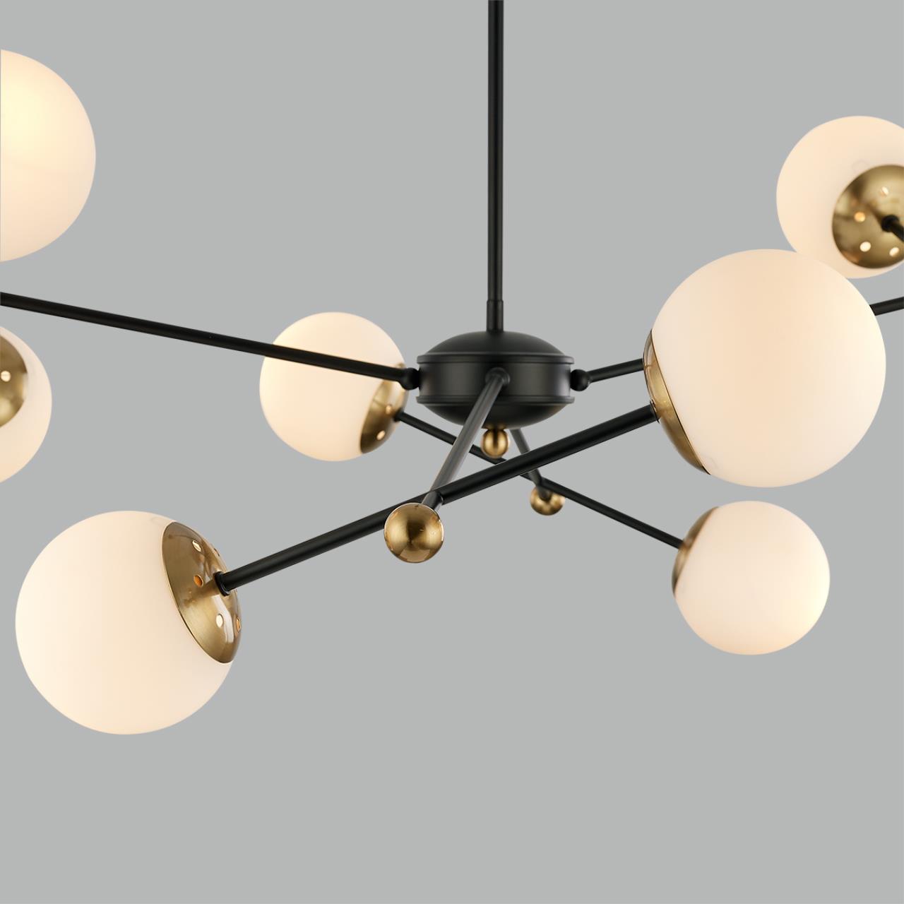Люстра на штанге LUMION MODERNI MELODY черный, золотой E14*8 10W