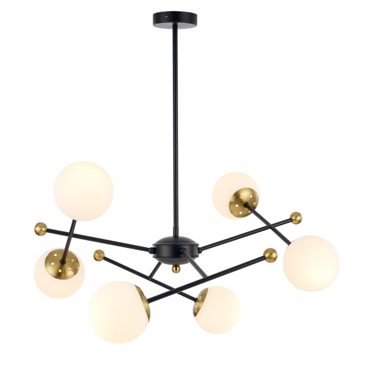 Люстра на штанге LUMION MODERNI MELODY черный, золотой E14*6 10W