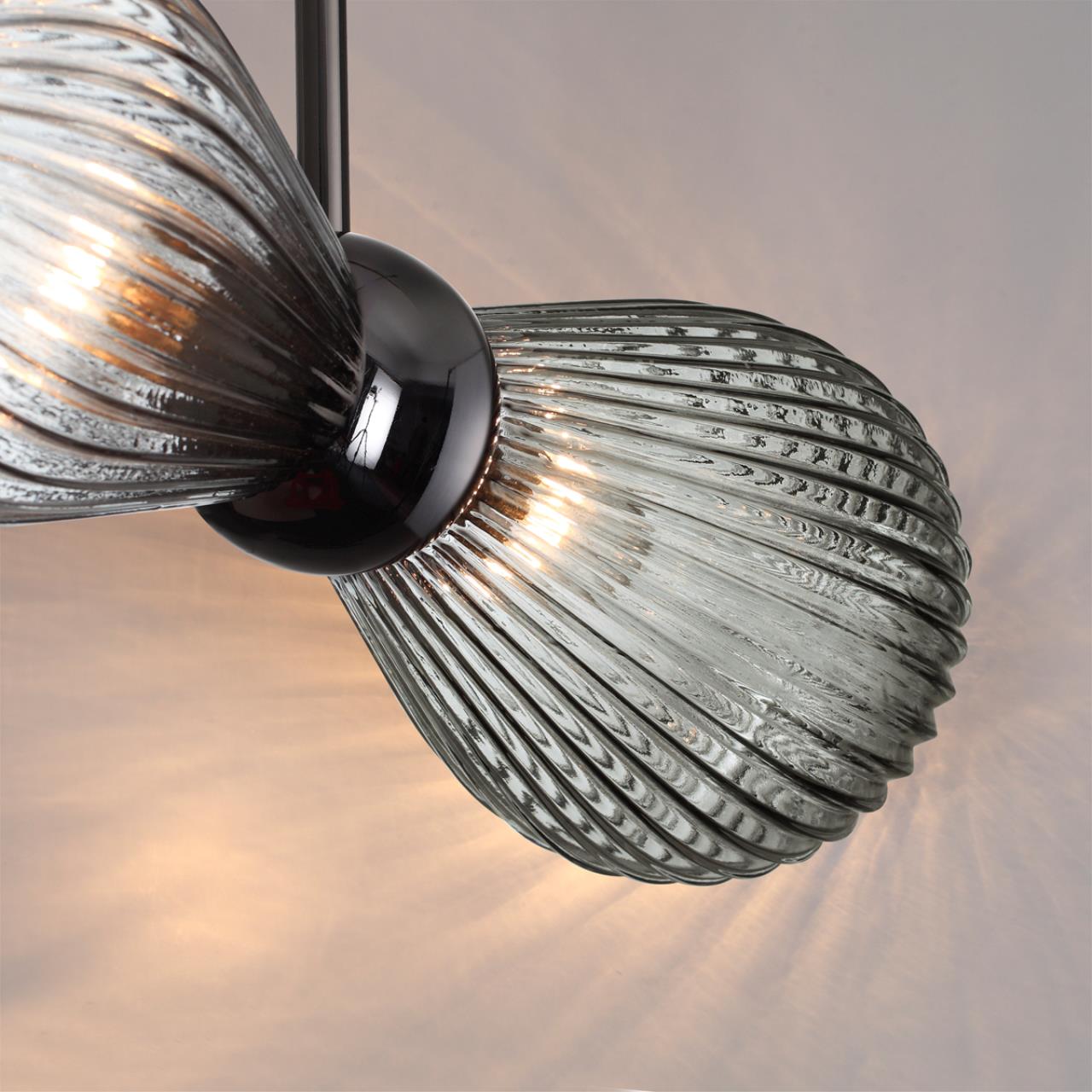 Подвес ODEON LIGHT EXCLUSIVE MODERN Elica черный E14*2 10W плафон серый