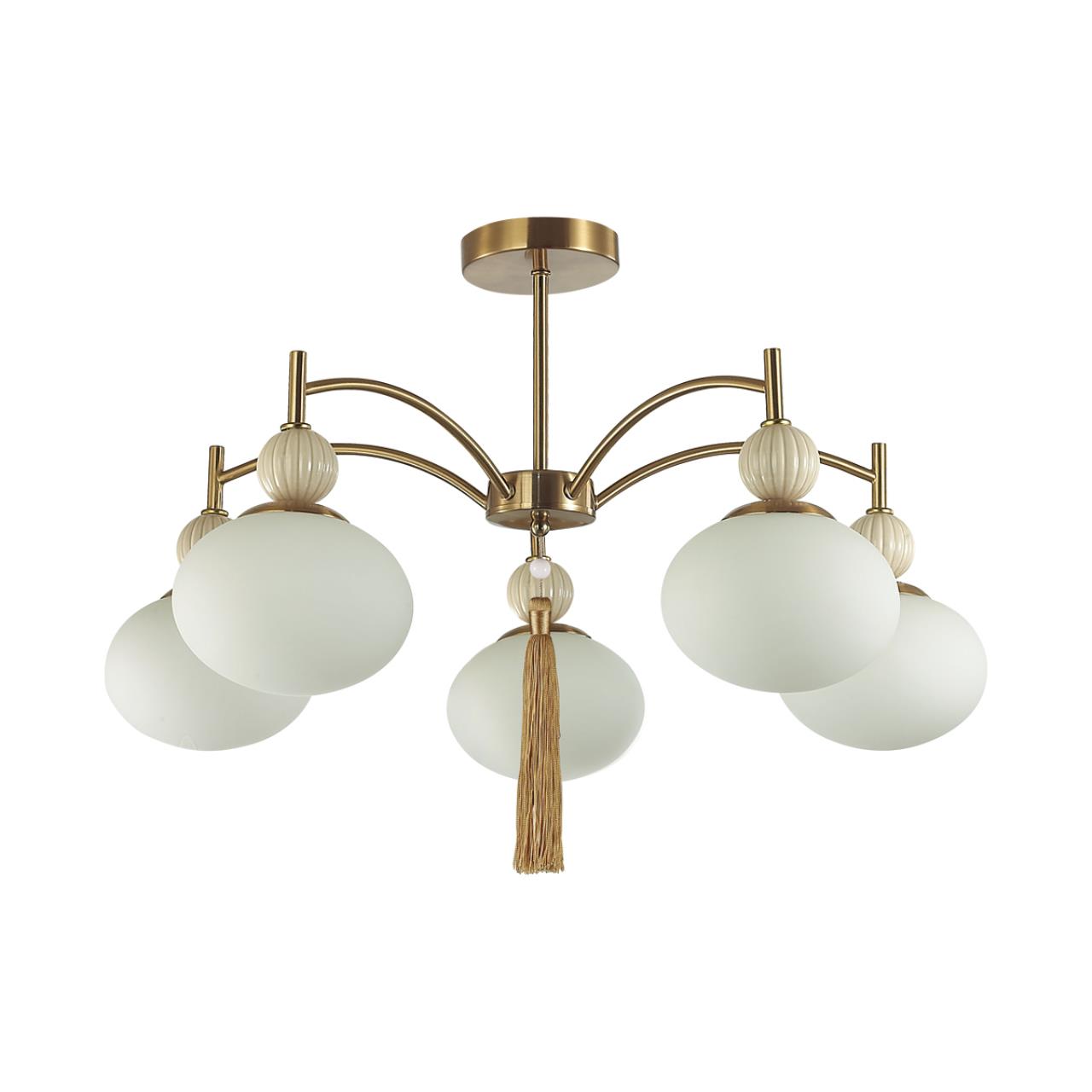 Люстра потолочная LUMION NEOCLASSI GLORIYA латунь, бежевый E14*5 10W