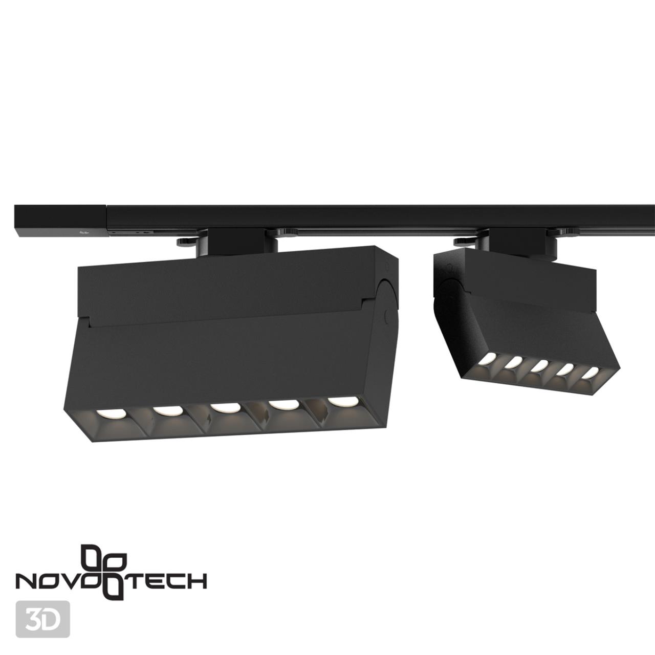 Светильник трековый однофазный трехжильный светодиодный NOVOTECH PORT EOS черный LED 13W