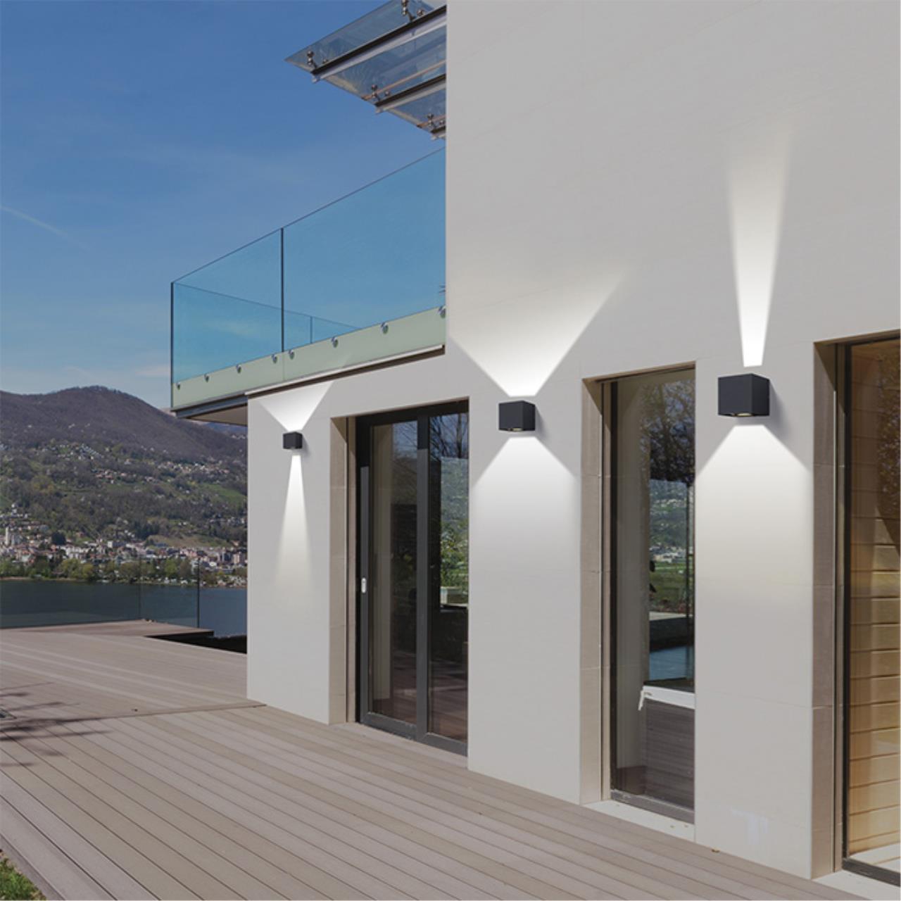 Уличный фасадный светильник NOVOTECH STREET KAIMAS серый, черный LED*2 2*3W