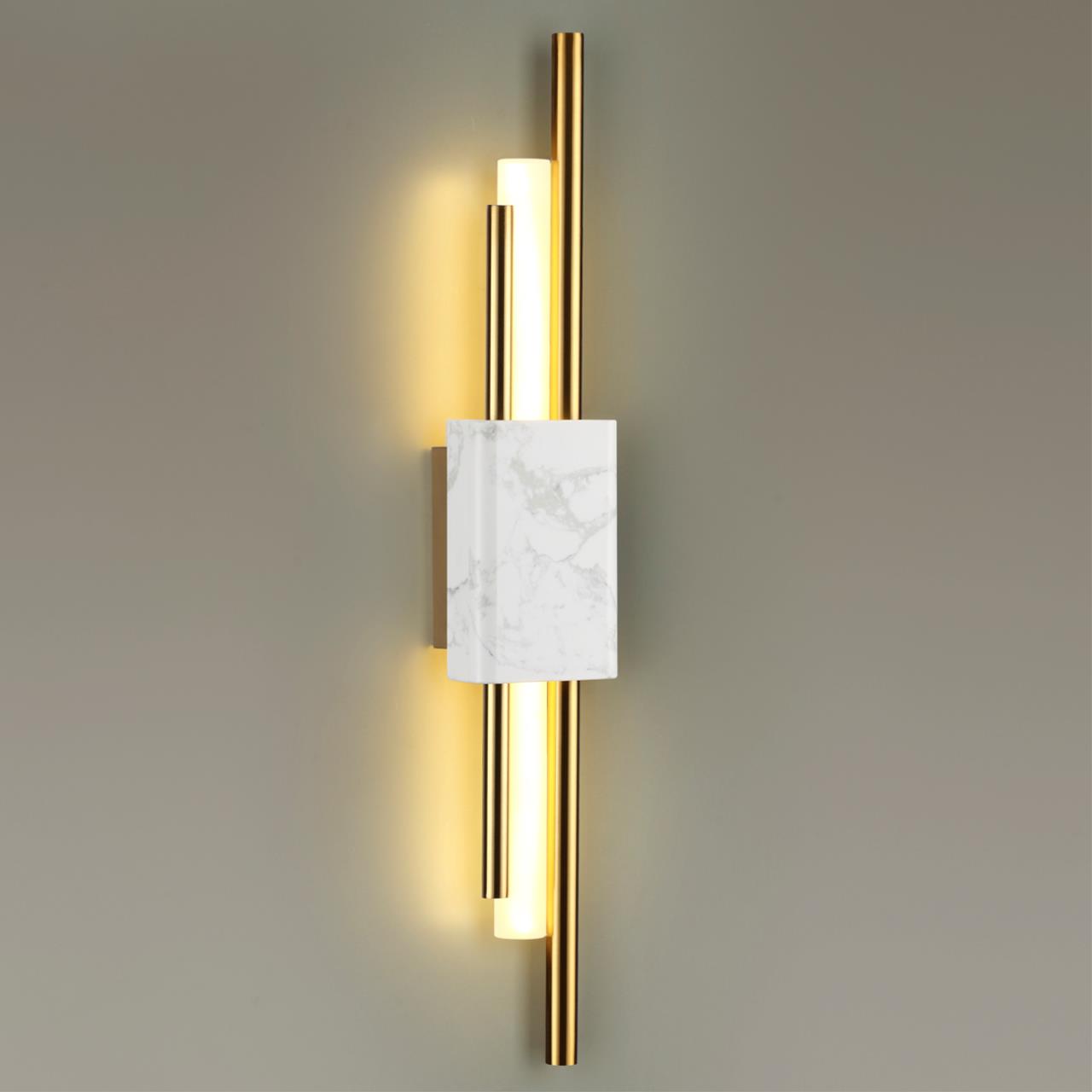 Настенный светильник ODEON LIGHT MIDCENT MARMI золотой LED*1 1*10W 3000К плафон
