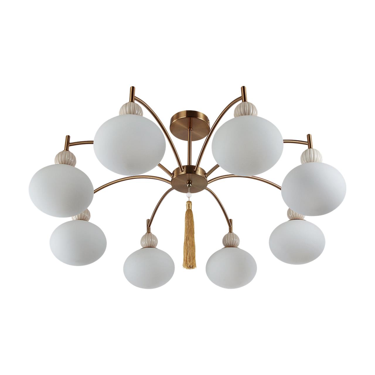 Люстра потолочная LUMION NEOCLASSI GLORIYA латунь, бежевый E14*8 10W